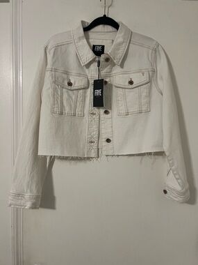NWT Frye Off-White Cropped Denim Jacket size M